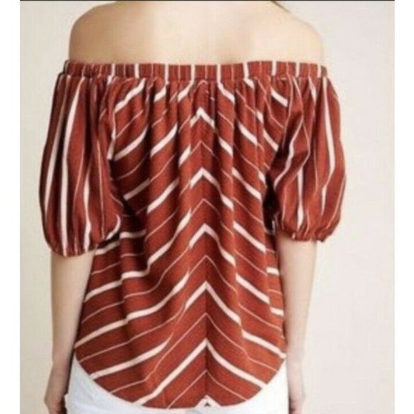 Anthropologie Elodie Off The Shoulder Top Terracotta Medium NEW Fall Autumn RARE - Picture 3 of 6